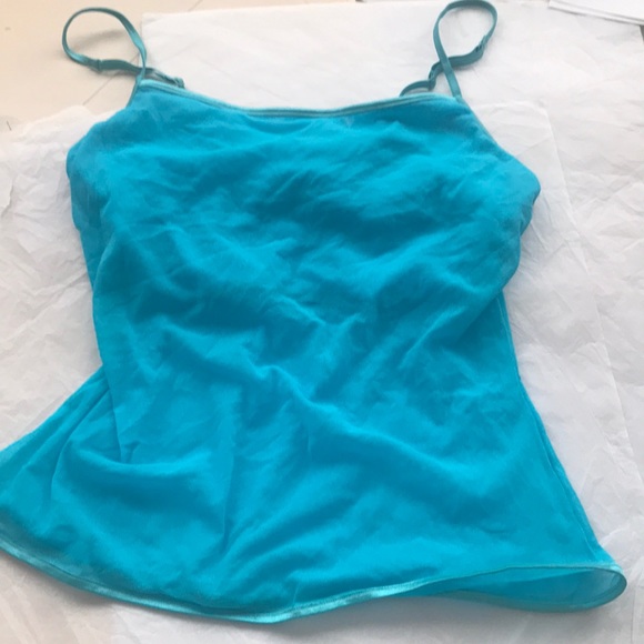 NWT COSABELLA Soirée Sheer Spaghetti Strap Cami Sly Blue Size L - Picture 2 of 9